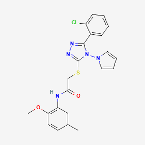 2-{[5-(2-chlorophenyl)-4-(1H-pyrrol-1-yl)-4H-1,2,4-triazol-3-yl]sulfanyl}-N-(2-methoxy-5-methylphenyl)acetamide