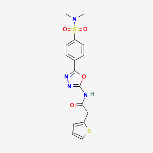 N-(5-(4-(N,N-dimethylsulfamoyl)phenyl)-1,3,4-oxadiazol-2-yl)-2-(thiophen-2-yl)acetamide