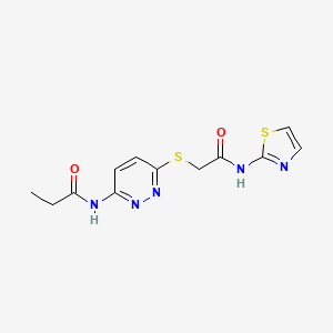N-(6-((2-oxo-2-(thiazol-2-ylamino)ethyl)thio)pyridazin-3-yl)propionamide