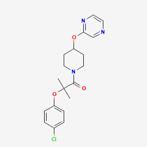 2-(4-Chlorophenoxy)-2-methyl-1-(4-(pyrazin-2-yloxy)piperidin-1-yl)propan-1-one