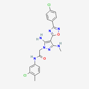 2-(5-amino-4-(3-(4-chlorophenyl)-1,2,4-oxadiazol-5-yl)-3-(methylamino)-1H-pyrazol-1-yl)-N-(3-chloro-4-methylphenyl)acetamide