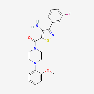 (4-Amino-3-(3-fluorophenyl)isothiazol-5-yl)(4-(2-methoxyphenyl)piperazin-1-yl)methanone