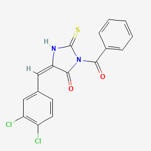 (5E)-3-benzoyl-5-[(3,4-dichlorophenyl)methylidene]-2-sulfanylideneimidazolidin-4-one