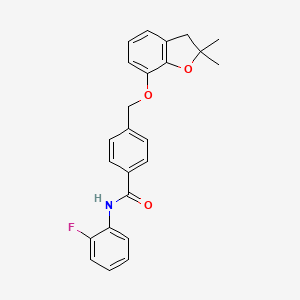 4-[(2,2-dimethyl-3H-1-benzofuran-7-yl)oxymethyl]-N-(2-fluorophenyl)benzamide