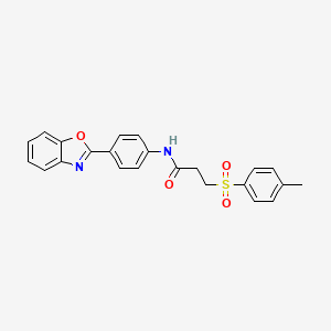 molecular formula C23H20N2O4S B2676768 N-(4-(benzo[d]oxazol-2-yl)phenyl)-3-tosylpropanamide CAS No. 895447-65-1