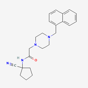 molecular formula C23H28N4O B2676776 N-(1-cyanocyclopentyl)-2-[4-(naphthalen-1-ylmethyl)piperazin-1-yl]acetamide CAS No. 924089-16-7