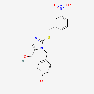 molecular formula C19H19N3O4S B2676779 (1-(4-methoxybenzyl)-2-((3-nitrobenzyl)thio)-1H-imidazol-5-yl)methanol CAS No. 899748-25-5