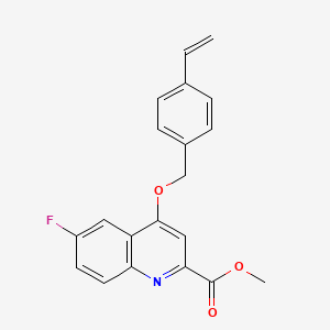 molecular formula C20H16FNO3 B2676780 METHYL 4-[(4-ETHENYLPHENYL)METHOXY]-6-FLUOROQUINOLINE-2-CARBOXYLATE CAS No. 1358124-70-5