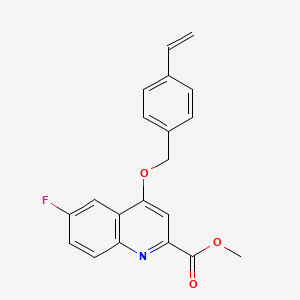molecular formula C20H16FNO3 B2676780 Methyl 6-fluoro-4-((4-vinylbenzyl)oxy)quinoline-2-carboxylate CAS No. 1358124-70-5