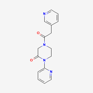 molecular formula C16H16N4O2 B2676784 1-(Pyridin-2-yl)-4-(2-(pyridin-3-yl)acetyl)piperazin-2-one CAS No. 2320221-64-3