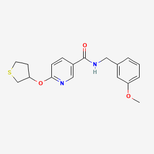 molecular formula C18H20N2O3S B2676788 N-[(3-methoxyphenyl)methyl]-6-(thiolan-3-yloxy)pyridine-3-carboxamide CAS No. 2034470-52-3