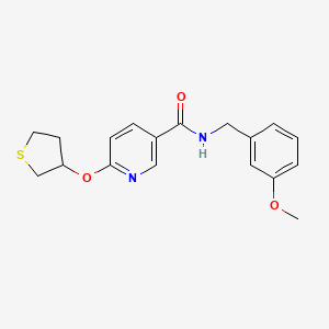 molecular formula C18H20N2O3S B2676788 N-(3-methoxybenzyl)-6-((tetrahydrothiophen-3-yl)oxy)nicotinamide CAS No. 2034470-52-3