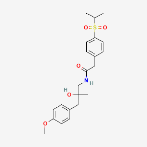 N-(2-hydroxy-3-(4-methoxyphenyl)-2-methylpropyl)-2-(4-(isopropylsulfonyl)phenyl)acetamide