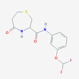 molecular formula C13H14F2N2O3S B2676800 N-(3-(difluoromethoxy)phenyl)-5-oxo-1,4-thiazepane-3-carboxamide CAS No. 1396629-81-4