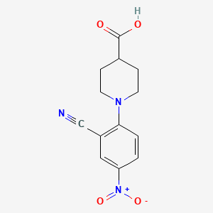 molecular formula C13H13N3O4 B2676805 1-(2-Cyano-4-nitrophenyl)piperidine-4-carboxylic acid CAS No. 903863-91-2