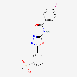 4-fluoro-N-[5-(3-methylsulfonylphenyl)-1,3,4-oxadiazol-2-yl]benzamide