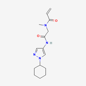 molecular formula C15H22N4O2 B2676854 N-[2-[(1-Cyclohexylpyrazol-4-yl)amino]-2-oxoethyl]-N-methylprop-2-enamide CAS No. 2361873-84-7