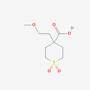 molecular formula C9H16O5S B2676855 4-(2-甲氧基乙基)-1,1-二氧代-1Lambda(6)-硫杂环戊烷-4-羧酸 CAS No. 2168905-54-0