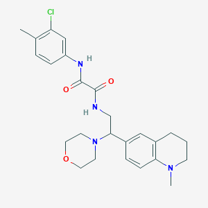 molecular formula C25H31ClN4O3 B2676856 N'-(3-chloro-4-methylphenyl)-N-[2-(1-methyl-1,2,3,4-tetrahydroquinolin-6-yl)-2-(morpholin-4-yl)ethyl]ethanediamide CAS No. 922120-59-0