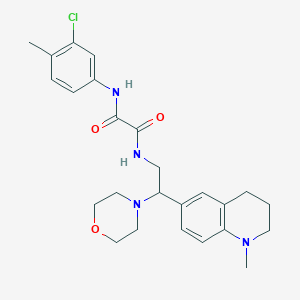 molecular formula C25H31ClN4O3 B2676856 N1-(3-chloro-4-methylphenyl)-N2-(2-(1-methyl-1,2,3,4-tetrahydroquinolin-6-yl)-2-morpholinoethyl)oxalamide CAS No. 922120-59-0