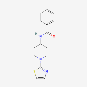molecular formula C15H17N3OS B2676861 N-(1-(噻唑-2-基)哌啶-4-基)苯甲酰胺 CAS No. 1448133-77-4