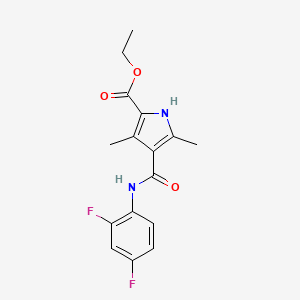 molecular formula C16H16F2N2O3 B2676863 Ethyl 4-[(2,4-difluorophenyl)carbamoyl]-3,5-dimethyl-1H-pyrrole-2-carboxylate CAS No. 847461-98-7