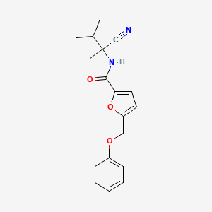 molecular formula C18H20N2O3 B2676865 N-(1-cyano-1,2-dimethylpropyl)-5-(phenoxymethyl)furan-2-carboxamide CAS No. 1110891-66-1