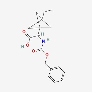 molecular formula C17H21NO4 B2676867 2-(3-Ethyl-1-bicyclo[1.1.1]pentanyl)-2-(phenylmethoxycarbonylamino)acetic acid CAS No. 2287263-42-5