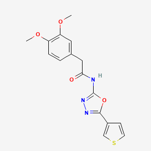 molecular formula C16H15N3O4S B2676876 2-(3,4-dimethoxyphenyl)-N-(5-(thiophen-3-yl)-1,3,4-oxadiazol-2-yl)acetamide CAS No. 1257548-89-2