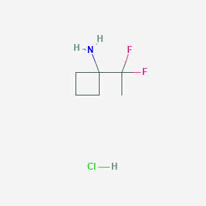 molecular formula C6H12ClF2N B2676878 1-(1,1-Difluoroethyl)cyclobutan-1-amine;hydrochloride CAS No. 2411306-06-2