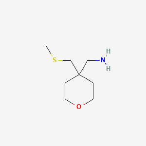 molecular formula C8H17NOS B2676921 [4-(Methylsulfanylmethyl)oxan-4-yl]methanamine CAS No. 2567502-20-7