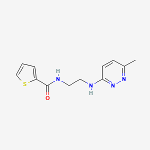 molecular formula C12H14N4OS B2676923 N-(2-((6-methylpyridazin-3-yl)amino)ethyl)thiophene-2-carboxamide CAS No. 1171548-92-7