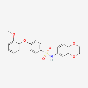molecular formula C21H19NO6S B2676926 N-(2,3-dihydro-1,4-benzodioxin-6-yl)-4-(2-methoxyphenoxy)benzene-1-sulfonamide CAS No. 612044-76-5
