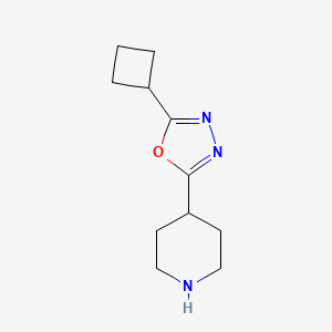 molecular formula C11H17N3O B2676945 4-(5-Cyclobutyl-1,3,4-oxadiazol-2-yl)piperidine CAS No. 949100-34-9