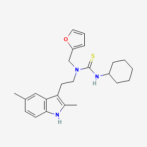 3-cyclohexyl-1-(2-(2,5-dimethyl-1H-indol-3-yl)ethyl)-1-(furan-2-ylmethyl)thiourea