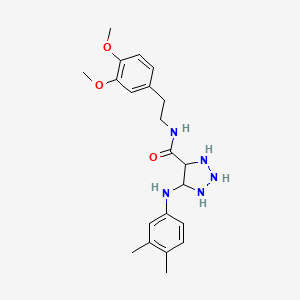 molecular formula C21H25N5O3 B2676948 N-[2-(3,4-dimethoxyphenyl)ethyl]-5-(3,4-dimethylanilino)triazolidine-4-carboxamide CAS No. 1291843-09-8
