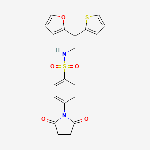 4-(2,5-dioxopyrrolidin-1-yl)-N-[2-(furan-2-yl)-2-(thiophen-2-yl)ethyl]benzene-1-sulfonamide