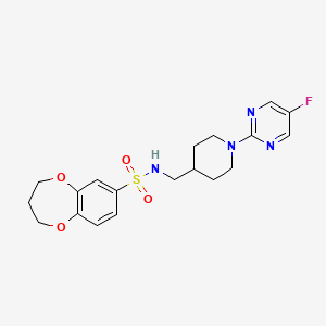 N-((1-(5-fluoropyrimidin-2-yl)piperidin-4-yl)methyl)-3,4-dihydro-2H-benzo[b][1,4]dioxepine-7-sulfonamide
