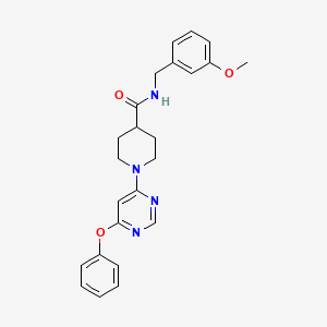 molecular formula C24H26N4O3 B2676960 N-(3-methoxybenzyl)-1-(6-phenoxypyrimidin-4-yl)piperidine-4-carboxamide CAS No. 1251697-15-0