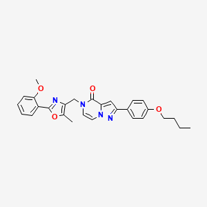 2-(4-butoxyphenyl)-5-((2-(2-methoxyphenyl)-5-methyloxazol-4-yl)methyl)pyrazolo[1,5-a]pyrazin-4(5H)-one