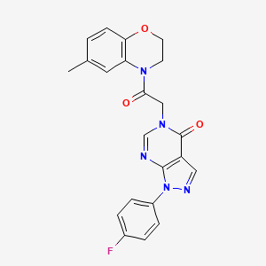 1-(4-fluorophenyl)-5-[2-(6-methyl-2,3-dihydro-4H-1,4-benzoxazin-4-yl)-2-oxoethyl]-1,5-dihydro-4H-pyrazolo[3,4-d]pyrimidin-4-one