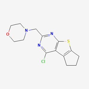 12-Chloro-10-(morpholin-4-ylmethyl)-7-thia-9,11-diazatricyclo[6.4.0.0,2,6]dodeca-1(12),2(6),8,10-tetraene