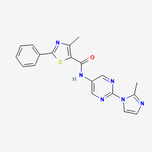 4-methyl-N-(2-(2-methyl-1H-imidazol-1-yl)pyrimidin-5-yl)-2-phenylthiazole-5-carboxamide
