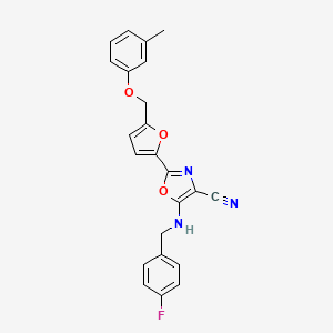 5-((4-Fluorobenzyl)amino)-2-(5-((m-tolyloxy)methyl)furan-2-yl)oxazole-4-carbonitrile