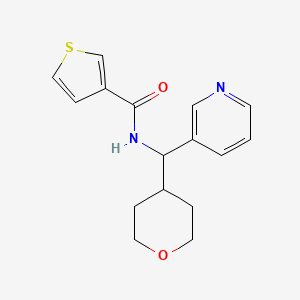N-(pyridin-3-yl(tetrahydro-2H-pyran-4-yl)methyl)thiophene-3-carboxamide