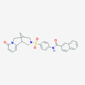 molecular formula C28H25N3O4S B2677001 N-(4-((8-oxo-5,6-dihydro-1H-1,5-methanopyrido[1,2-a][1,5]diazocin-3(2H,4H,8H)-yl)sulfonyl)phenyl)-2-naphthamide CAS No. 681270-75-7