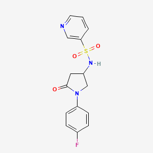 molecular formula C15H14FN3O3S B2677012 N-[1-(4-fluorophenyl)-5-oxopyrrolidin-3-yl]pyridine-3-sulfonamide CAS No. 905687-46-9