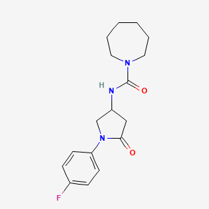 molecular formula C17H22FN3O2 B2677016 N-[1-(4-fluorophenyl)-5-oxopyrrolidin-3-yl]azepane-1-carboxamide CAS No. 894037-46-8