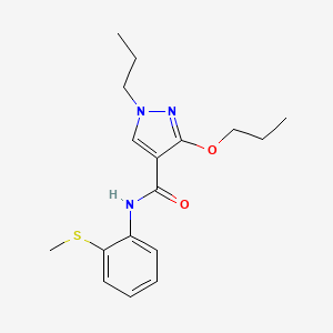 molecular formula C17H23N3O2S B2677023 N-(2-(methylthio)phenyl)-3-propoxy-1-propyl-1H-pyrazole-4-carboxamide CAS No. 1013765-65-5