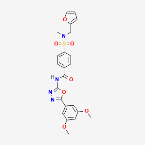 molecular formula C23H22N4O7S B2677025 N-(5-(3,5-dimethoxyphenyl)-1,3,4-oxadiazol-2-yl)-4-(N-(furan-2-ylmethyl)-N-methylsulfamoyl)benzamide CAS No. 941870-64-0